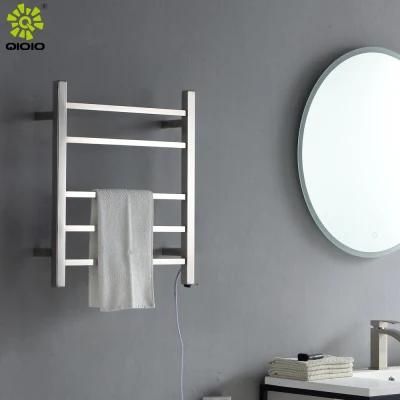 Kaiping Bathroom Accessories 304 Stainless Steel Square Five Bars Electric Drying Towel Rack