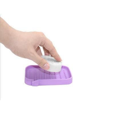 Non-Slip Portable Travel Soap Box Bathroom Kitchen Soft Silicone Soap Dish with Drain Soap Holder Wbb12056