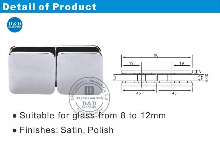 Glass Fitting Hardware Stainless Steel Shower Clip for Bathroom Door