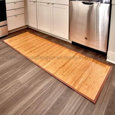 Bamboo Floor Mat Non-Skid, Water-Resistant Runner Rug for Bathroom, Kitchen, Entryway, Hallway, Office, Mudroom, Vanity, 72&quot; X 24&quot; , Natural Tan