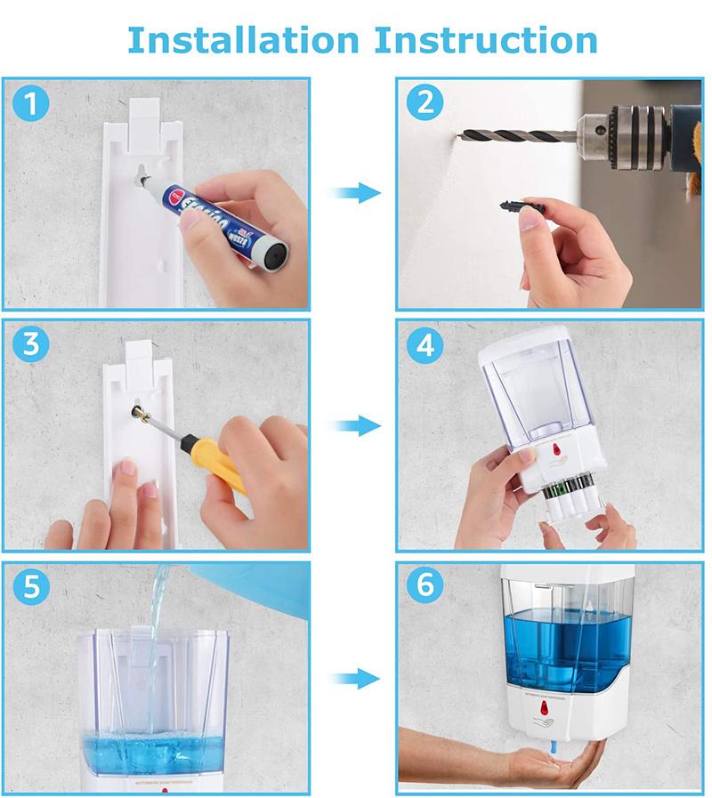 Automatic Induction Wall-Mounted Washing Hand Touchless Alcohol Spray Dish Soap Hand Sanitizer and Disinfectant Sterilizer Dispenser