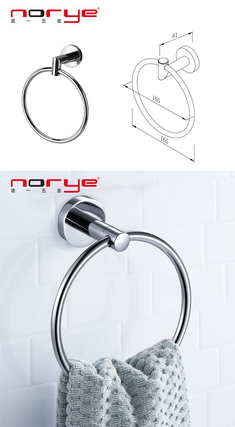 Bathroom Accessories Polished Nickel Chrome Plated Bath Room Stainless Steel Hanging Towel Ring Holder
