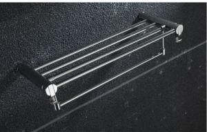 Folding Stainless Steel Towel Shelf with Clothes Hooks