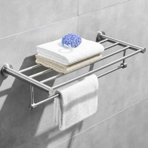 Towel Rack with Towel Bar Holder Stainless Steel Towel Shelf