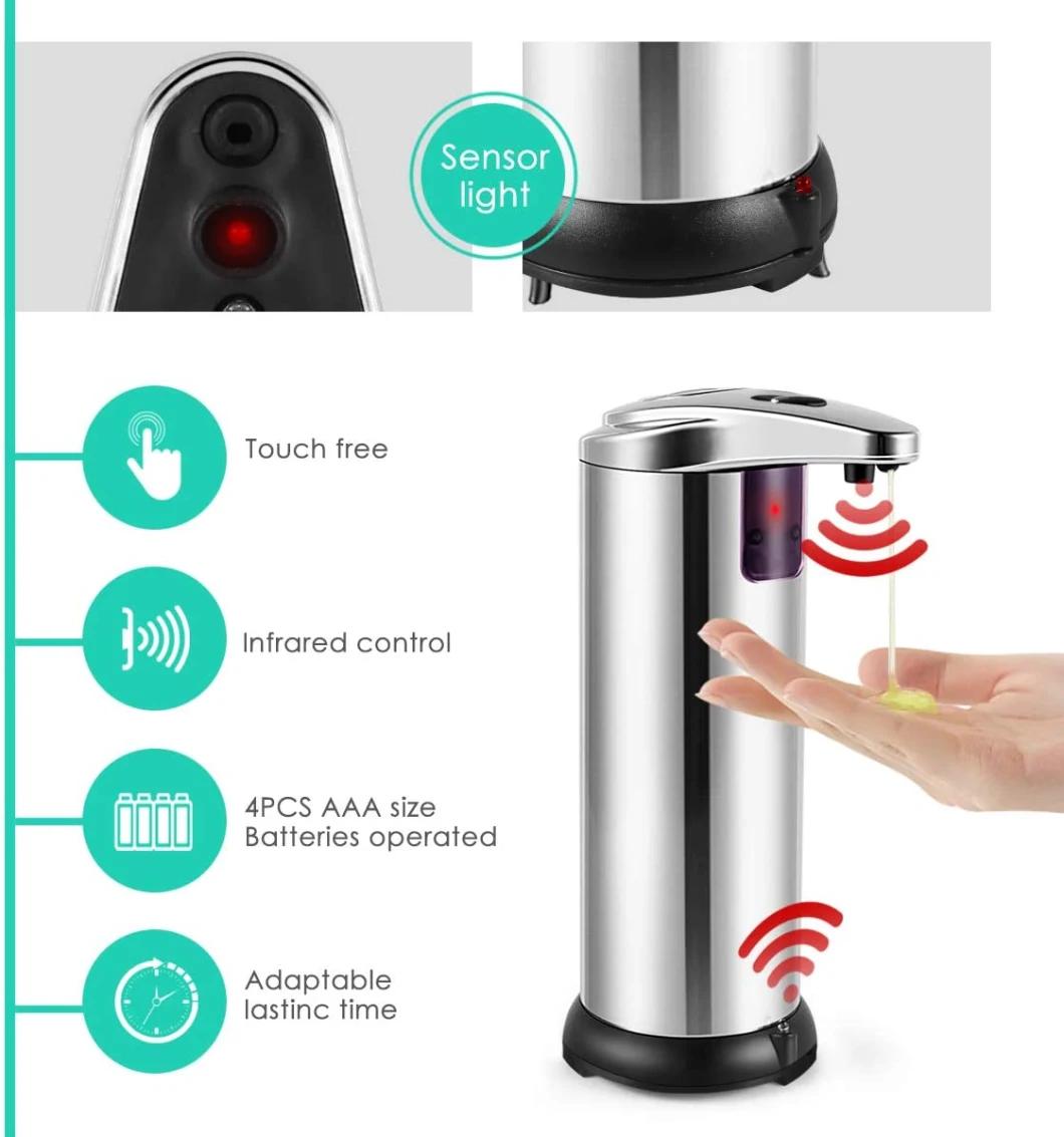 Non Contact Motion Infrared Touch Free Sensor Stainless Steel Hand Sanitizer Liquid Soap Dispenser