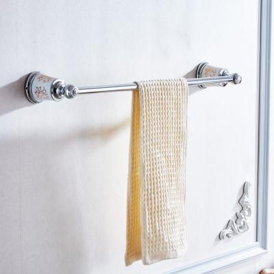 FLG Chrome Finished Bathroom Bath Single Towel Bar Solid Barss