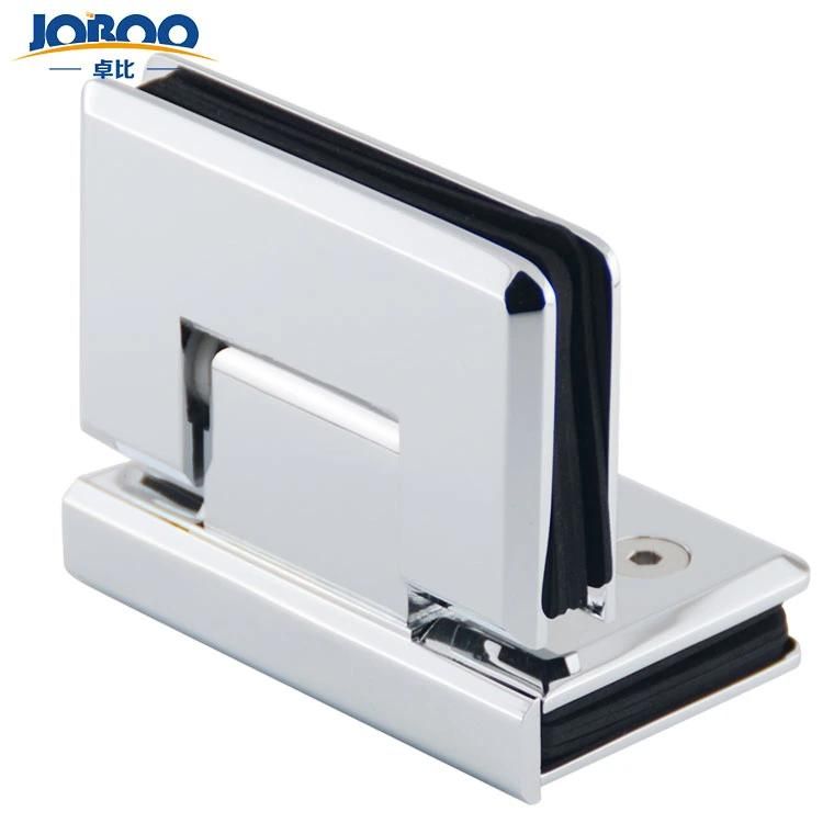 Bathroom Fittings Adjustable Glass to Glass 90 Degree Solid Brass Polish Chrome Phlishing Glass Shower Hinges Connector Joboo Zb571