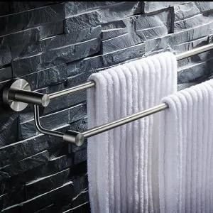 Wall Mounted Inox Stainless Steel Double Towel Bar Bathroom Accessories