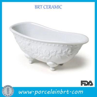 Fashionable Ceramic Mini Bathtub Soap Dish