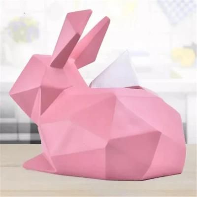New Fashion Resin Rabbit Tissue Box for Home Decoration