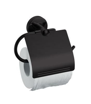 Bathroom Accessories Matt Black Roll Toilet Paper Holder for Home and Hotel