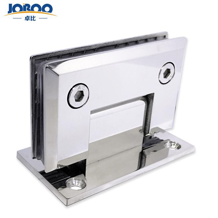 Bathroom Fittings Wall to Glass 90 Degree Waffle Pattern Brass Polish Chrome Phlishing Glass Shower Hinges Connector Joboo Zb510