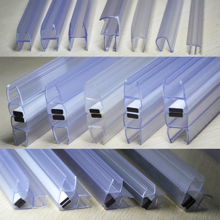 Aluminium Shower Seal Door Strip Flexible PVC Magnetic Seal for Bathroom Glass