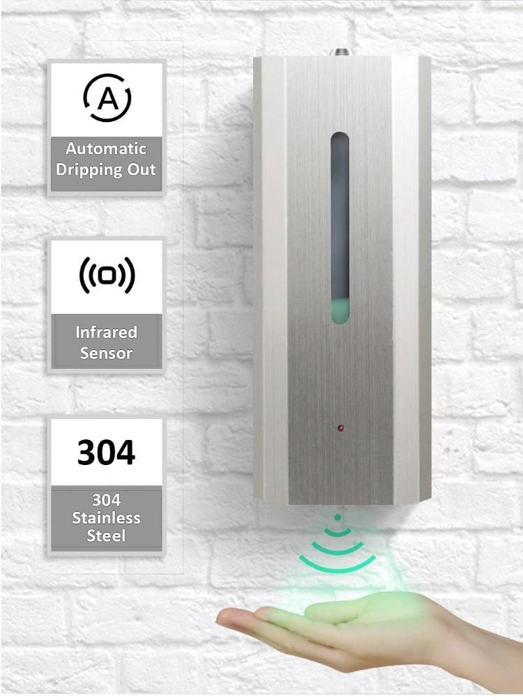 Saige Wall Mounting 1000ml Stainless Steel Automatic Alcohol Spray Soap Dispenser
