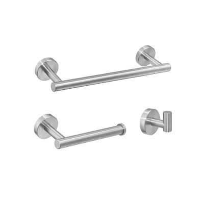 3 Pieces Toilet Paper Holder Towel Robe Hook Hardware Set Wall Mounted Rack Towel Bars Stainless Steel Bathroom Accessories Set