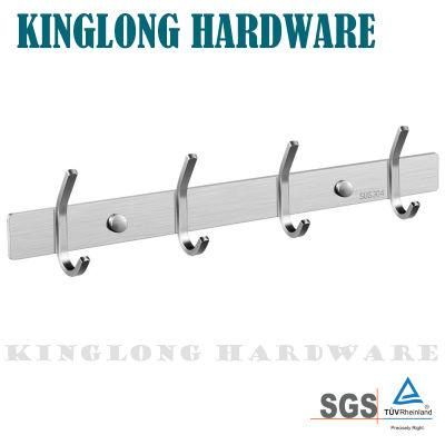 Stainless Steel Bathroom Hardware Accessories Kitchen Coat 4 Hook