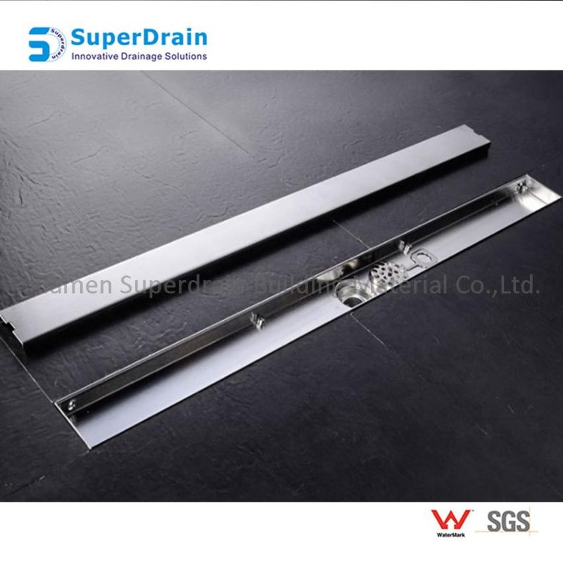 Stainless Steel Linear Shower Floor Drain Grate with Metal Cover