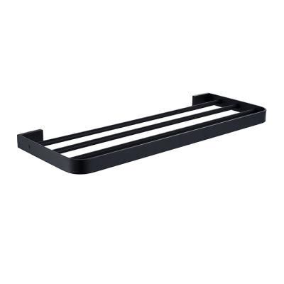 SUS304 Wall Mounted Towel Shelf Matt Black Bath Towel Rack (NC4011A-MB)