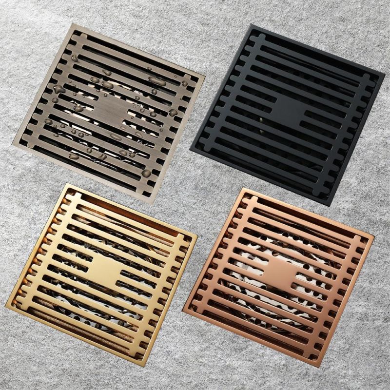 China Factory Shower Rose Floor Drain Hair Catcher Gold Concealed Floor Drainer