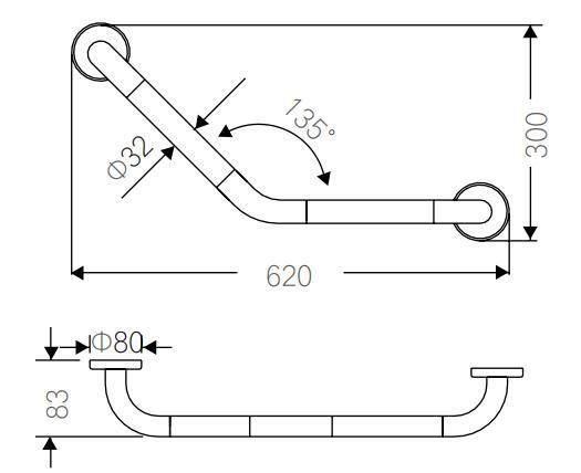 Bnh-90150b Stainless Steel and Nylon Non-Slip Bathroom Grab Bar Safety Handrail (Bended)