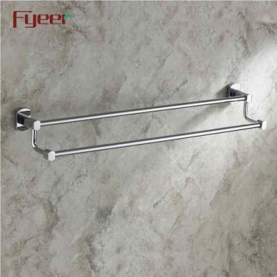 Fyeer Solid Bathroom Brass Towel Rail Double Towel Bars