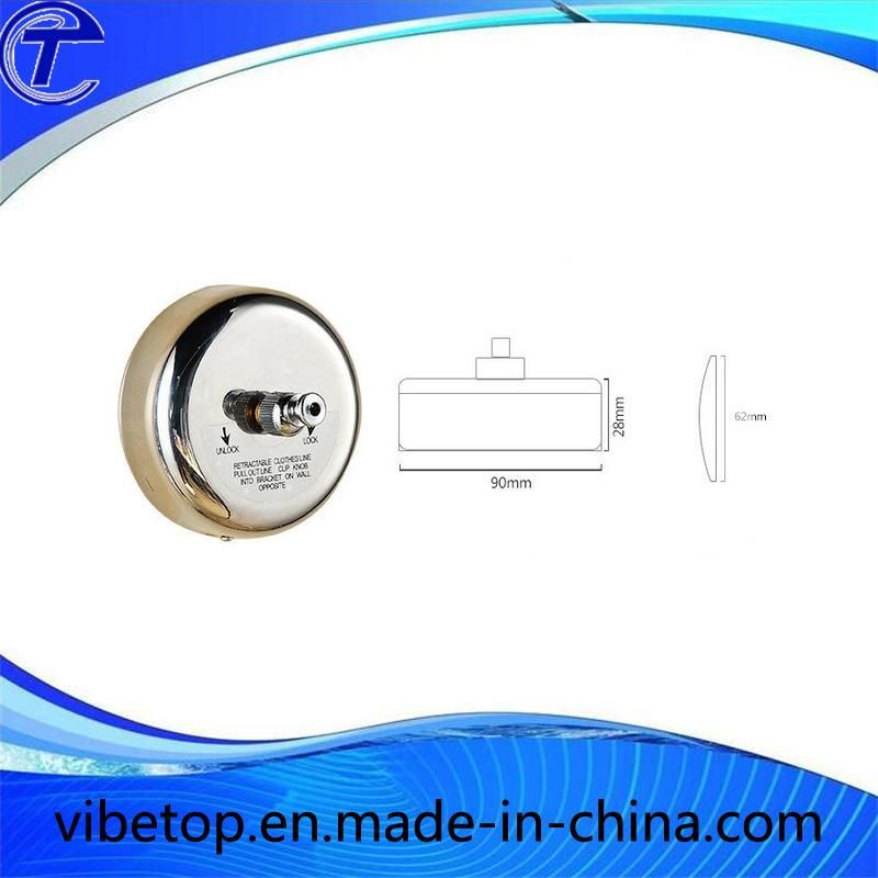 Bathroom Round Stainless Steel Retractable Hanging Clothesline with Pulley
