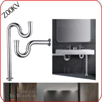 Stainless Steel Bathroom Wash Basin Wash Drainer Sanitary Ware Popup Waste Valve Overflow P Trap