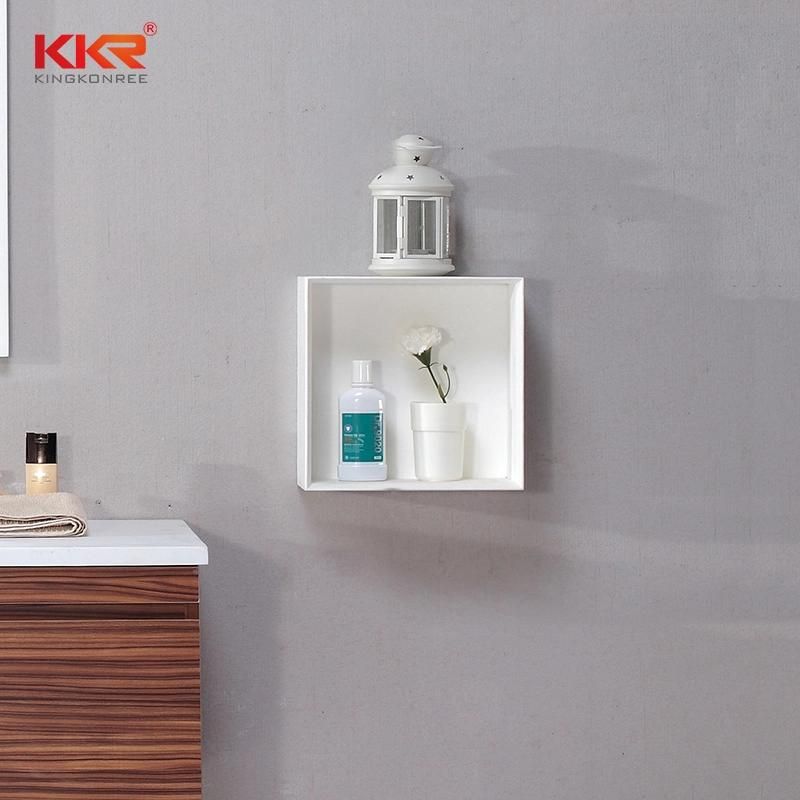 Decoration Solid Surface Stone Shower Shelf Black