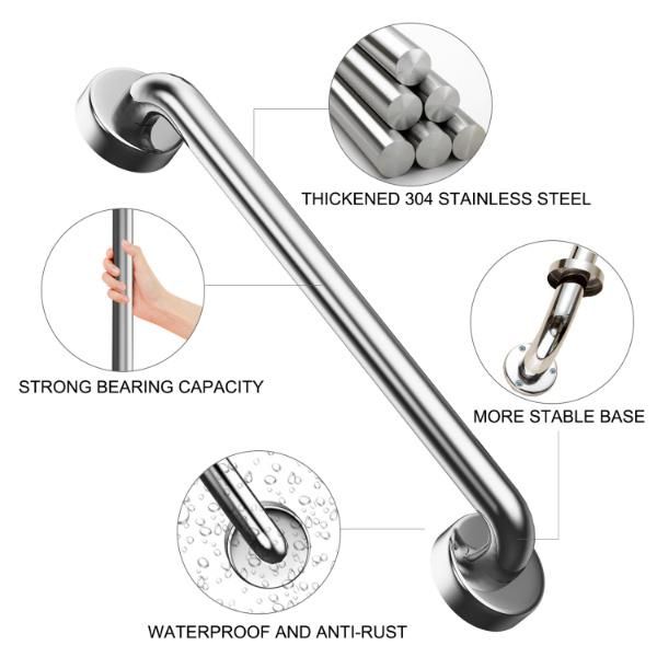 Stainless Steel Shower Balance Bar Bathroom Grab Bar