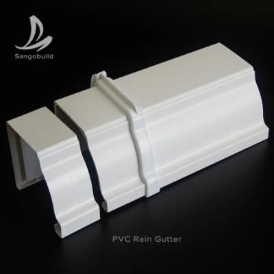 Rain Gutter Downspout, Fittings, Rectangular PVC Roof Gutters for Houses