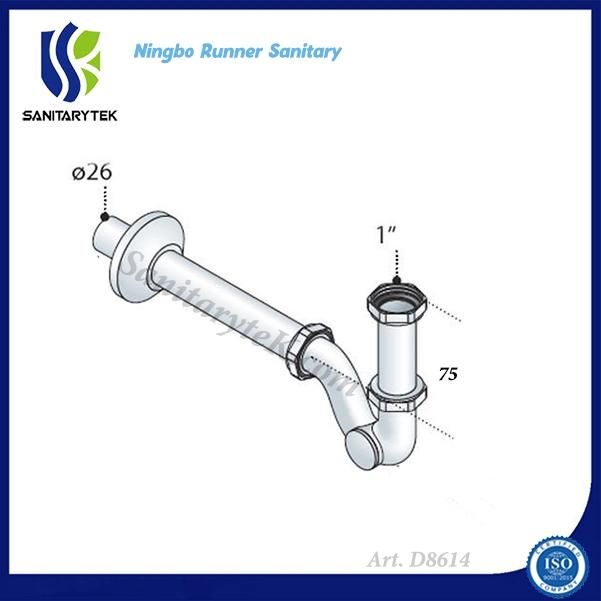 Bidet P Trap Siphon Without Waste with Steel Rosette (D8614)