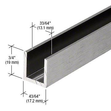 Brushed Anodized 1/2&quot; Fixed Panel Shower Door Deep U-Channel - 95&quot;