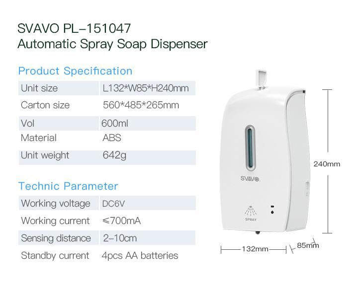 Svavo New Design Spray Soap Dispenser for Public