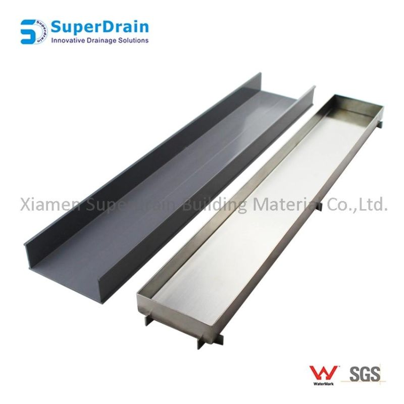 Stainless Steel Tile Insert Grate with UPVC Channel Drain Kit