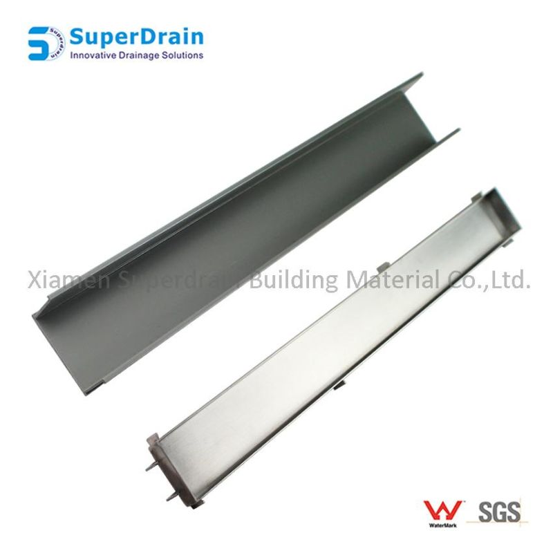 Stainless Steel Odor-Resistant Cover Shower Grate Invisible Long Floor Drain