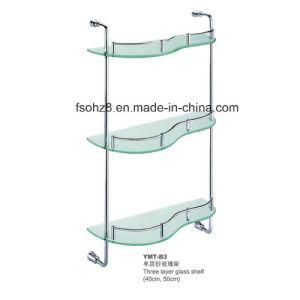Modern 3 Tiers Bathroom Rack Stainless Steel Glass Shelf (YMT-B3)