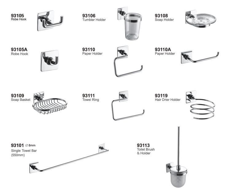 Bathroom Accessory Sets Towel Rack Towel Hooks Tissue Holder Cheap Sample Available Chrome Hotel Washroom Toilet Accessories 6 Piece Bathroom Accessories