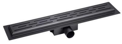 Customized Long Linear Bathroom Matt Black Finish Linear Drain for Bathroom