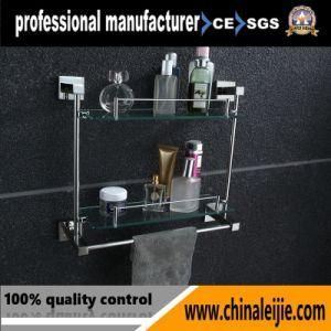 Modern Square Style Stainless Steel 304 Sanitary Ware Double Glass Shelf