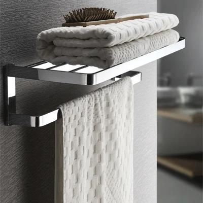 Two Layer Towel Rack Made by Solid Brass Polished Chrome