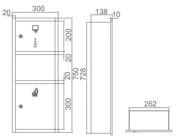 Wall Mounted Type Multinational Washroom304 Stainless Steel Paper Dispenser and Trash Can