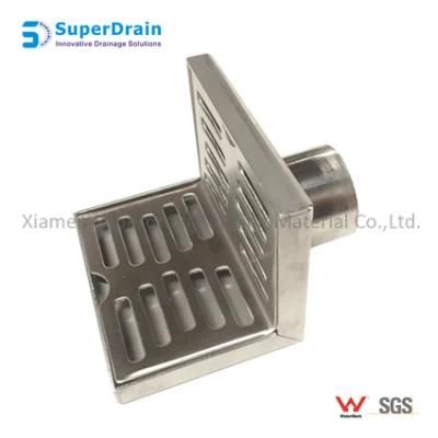 Sdrain L Shape Balcony Parapet Corner Floor Channel Waste with Punched Hole Cover