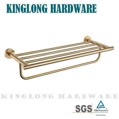 Stainless Steel Bathroom Hardware Sets Fittings Hotel Style Gold Tower Bar/Rack