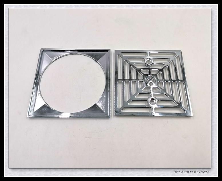 Zinc Alloy Polished Chrome 4 Inch Square Shower Drain