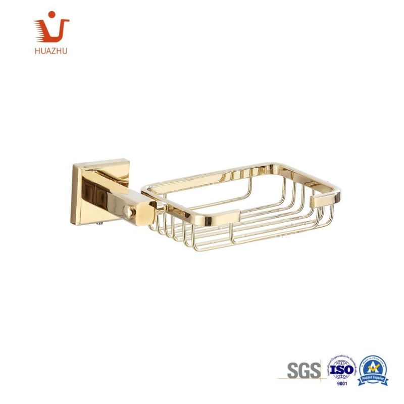Durable Brass Soap Basket Modern Wall Mounted Single Deck