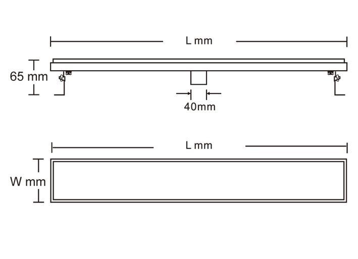 Hot Sale Stainless Steel Tile Insert Vertical Outlet Linear Shower Drain Linear Drainer Shower Drainer Without Flange (FD6110)