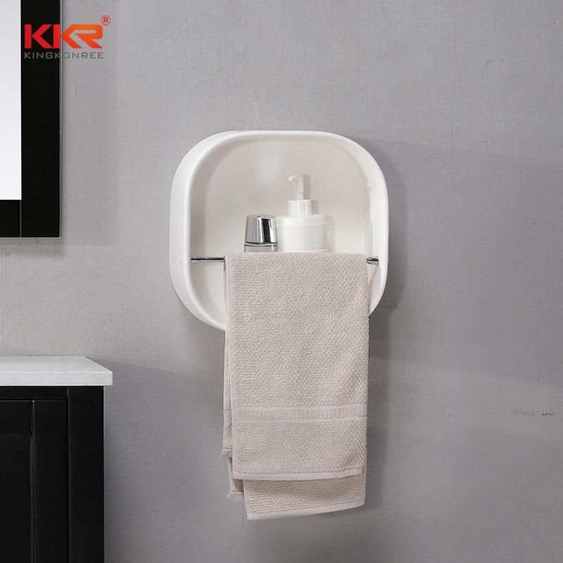 Decoration Solid Surface Stone Shower Shelf Black