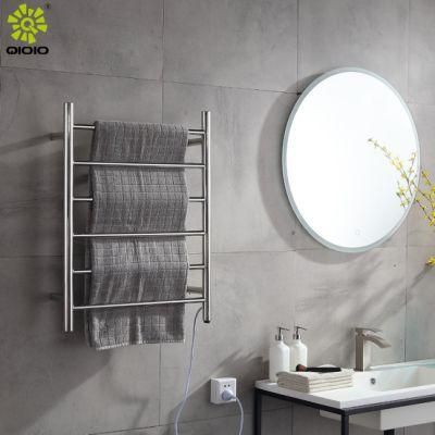 Modern Bathroom Accessories 304 Stainless Steel Round Hotel Wall Mount Heated Towel Warmer Rack