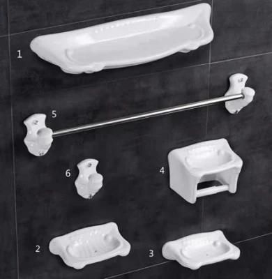 New Style Durable Best Quality Ceramic Soap Dish and Holder 6PCS Bathroom Accessori Bath Accessory