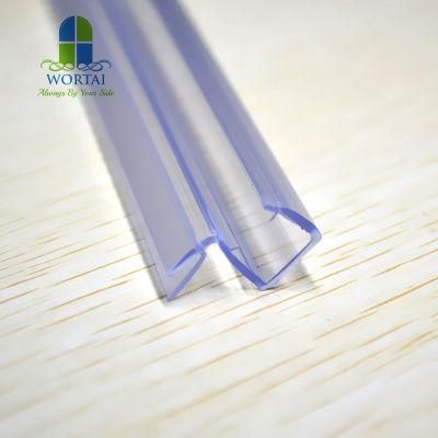 PVC Bathroom Frameless Waterproof Glass Shower Bottom Down Seal Specify 90 Degree Glass Seal Sweep Screen Strip